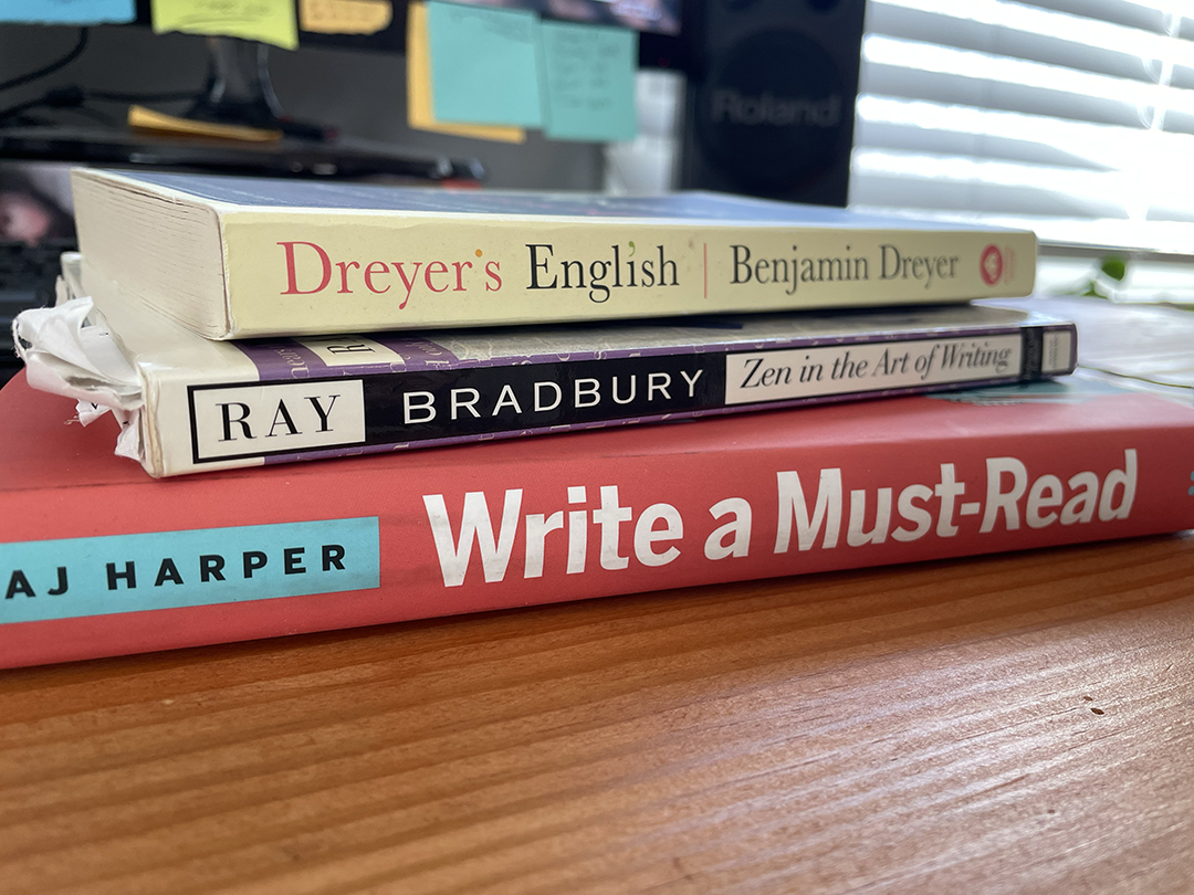 Image shows three great books about writing.